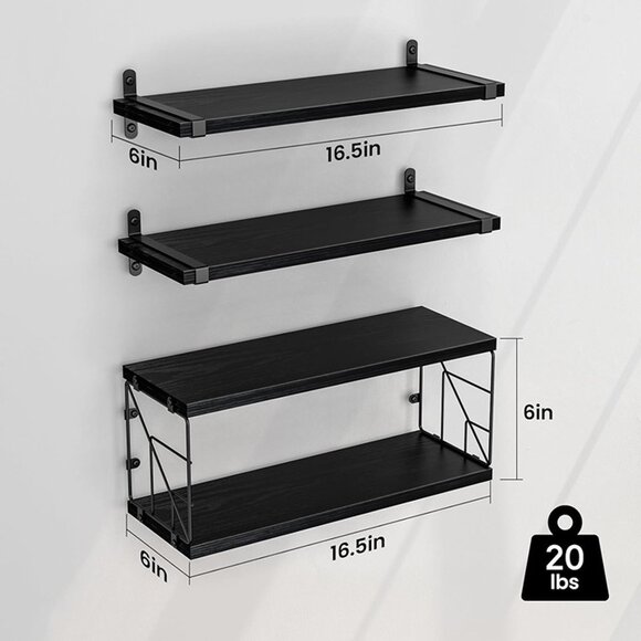 NEW  Bathroom Shelves Over Toilet Floating Shelves for Wall Rustic - Picture 4 of 8